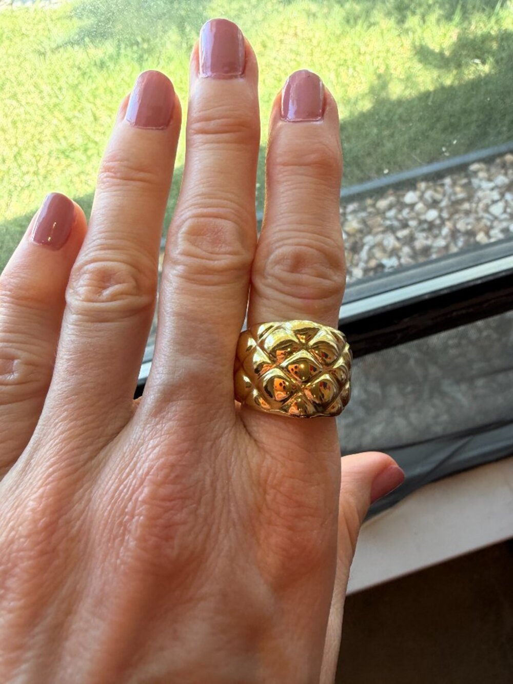 Like New Beautiful Bellezza Bronze Degrade Bombe Quilted Ring - 7